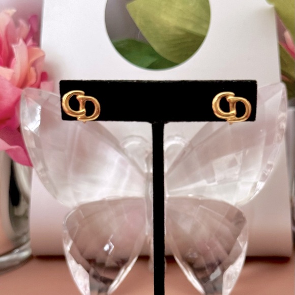 Vintage Dior CD Logo Earrings - Picture 1 of 6
